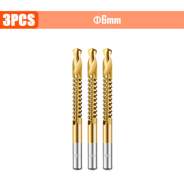 3/4/5/6pcs Cobalt Drill Bit Spiral Screw Metric Composite Tap Drill Bits Drill Polishing Woodworking HSS Twist Drilling Tools