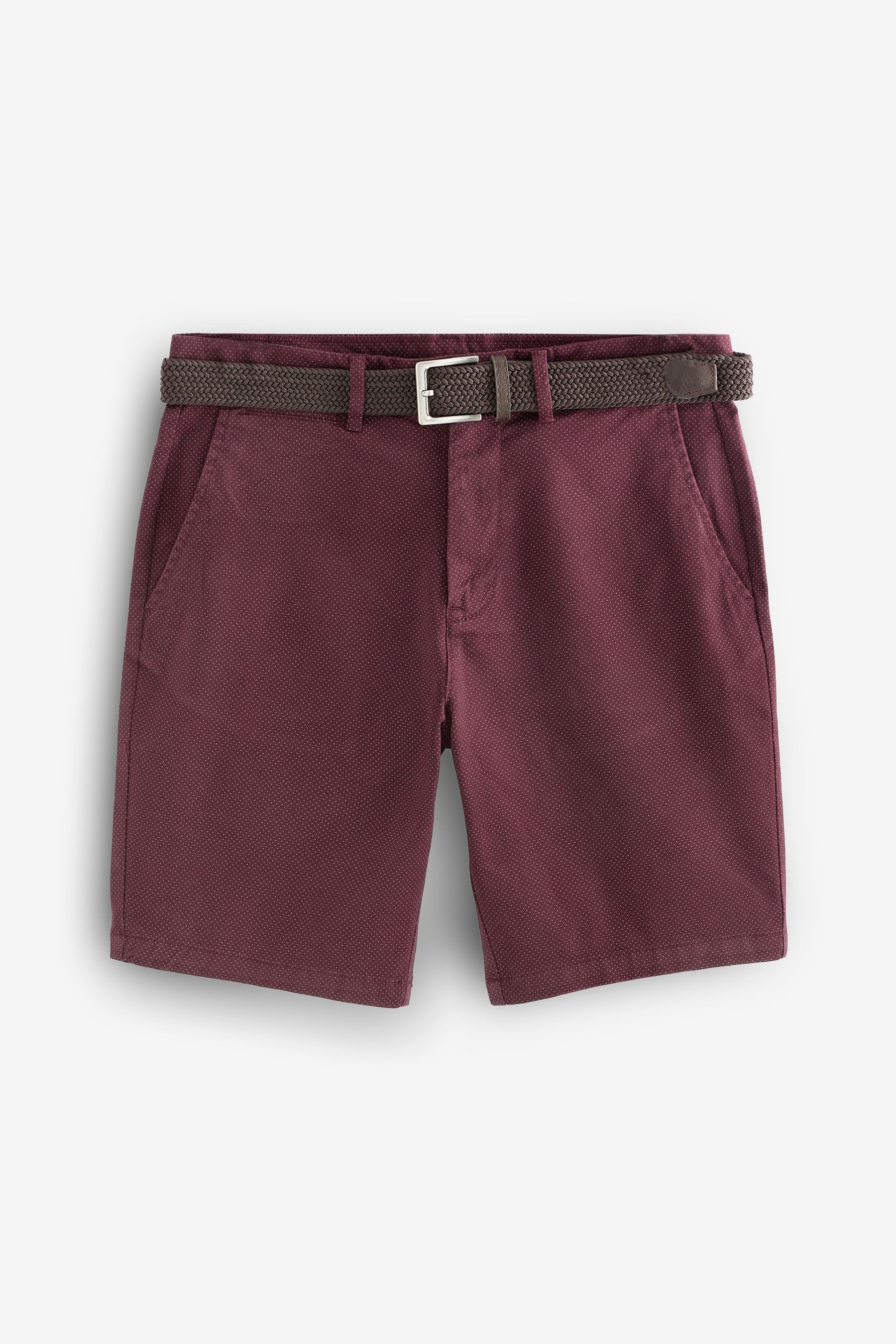 Belted Chino Shorts With Stretch