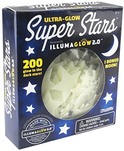 Kangaroo Ultra Glow In The Dark Stars, 200 Count W/ Bonus Moon