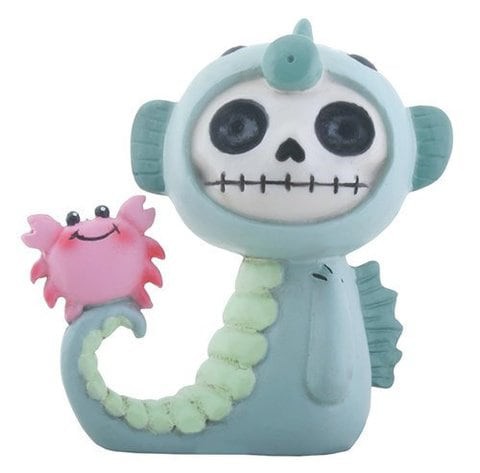 Summit Collection Furrybones Anchor Signature Skeleton In Sea Horse Costume With Little Pink Crab