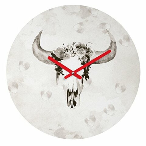 Deny Designs Kangarui, Romantic Boho Buffalo Iii, Round Clock, Round, 12&quot;