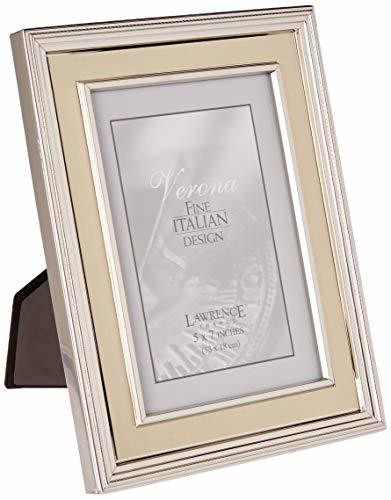 Lawrence Frames 5 By 7-Inch Silver Plated Metal Picture Frame, Brushed Gold Inner Panel