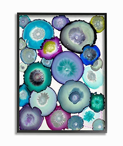 Stupell Watercolor Geodes Framed Giclee Texturized Art 11 X 14