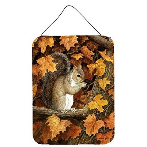 Caroline&#39;s Treasures Bdba0388Ds1216 Autumn Grey Squirrel By Daphne Baxter Wall Or Door Hanging Prints, 12X16, Multicolor