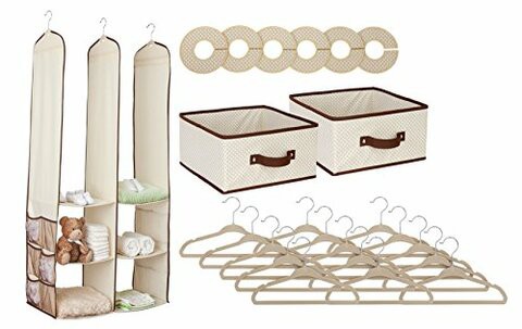 Delta Children 24 Piece Nursery Closet Organizer, Beige