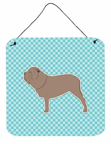 Caroline&#39;s Treasures Bb3765Ds66 Neapolitan Mastiff Checkerboard Blue Wall Or Door Hanging Prints, 6X6, Multicolor