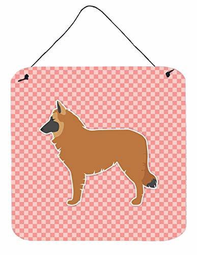 Caroline&#39;s Treasures Bb3661Ds66 Belgian Shepherd Checkerboard Pink Wall Or Door Hanging Prints, 6X6, Multicolor