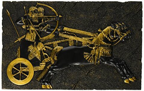 Design Toscano Ql13833 Assyrian War-Chariot Wall Sculpture, 13 Inch, Black