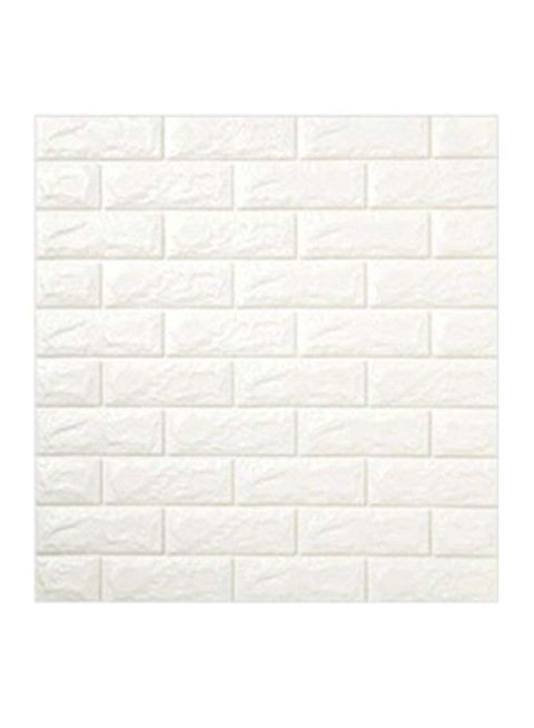 Generic 10-Piece 3D Foam Bricks Wallpaper Set White