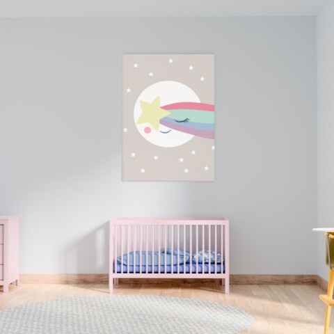 Sweet Pea Sleepy Moon Star Wall Art Print