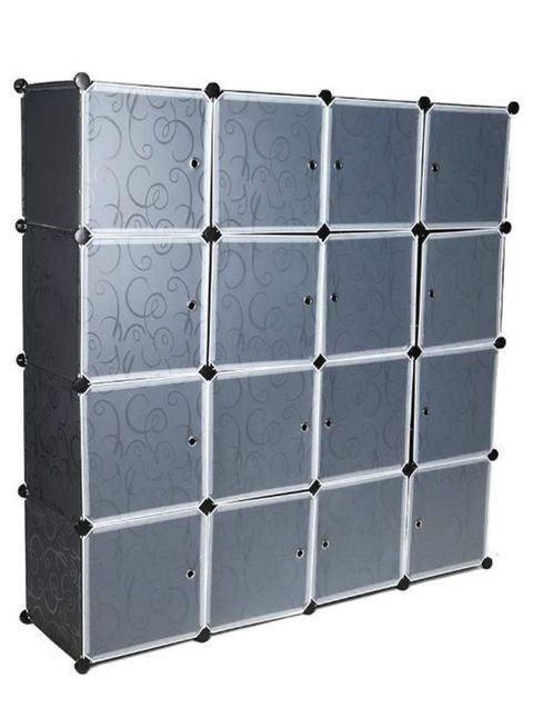 Generic 16 Cubes Modular Storage Cabinet Black