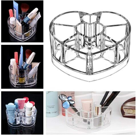 Generic Acrylic Heart Shape Makeup Jewelry Box Multifunction Home Storage Organizer