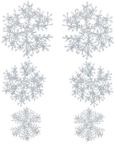 Generic 6Pcs New Classic White Snowflake Ornaments Christmas Holiday Party Home Decor