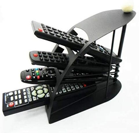 Generic Magnusdeal Remote Stand 4 Compartments Metal Remote Holder (Black)