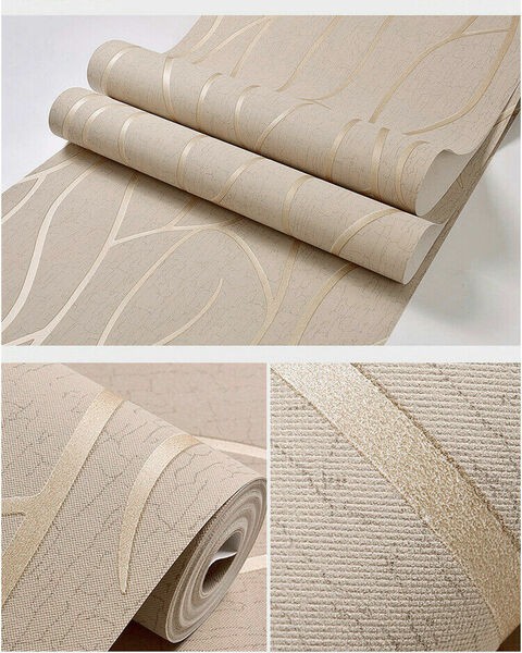 Generic Elegant Decorative Non-Woven Modern Minimalist Wallpaper Beige