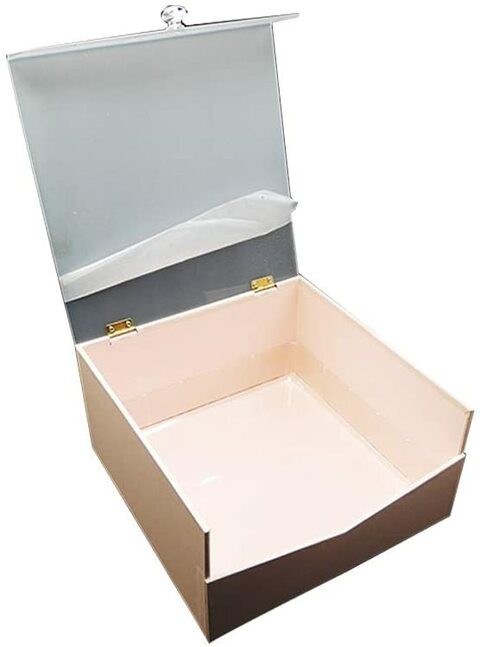 Generic Beautiful Acrylic Gift Box For Any Occasion -Pink Colour- (23X23X12cm) (Pack Of 1 Unit)