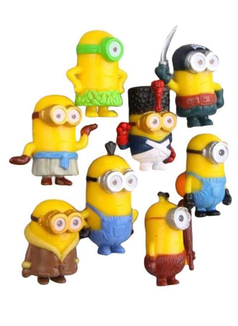 Generic 8-Piece Minions Magnetic Refrigerator Sticker Set Multicolour