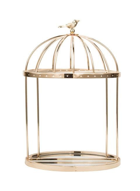 Generic Cage Shape Metal Multipurpose Holder Gold 18.5X12X29cm