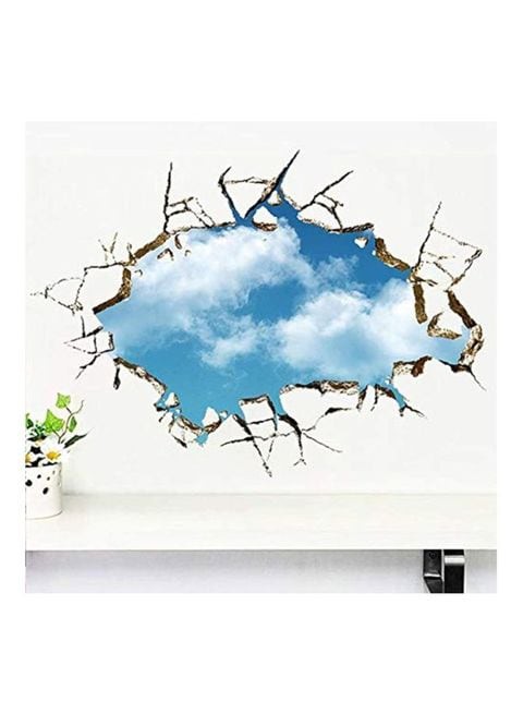 Generic - 3D Clouds Theme Wall Sticker Blue/White 70x50centimeter