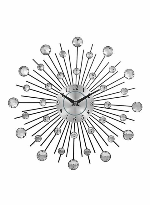 Generic Decorative Crystal Wall Clock Silver