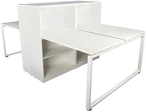 Mahmayi Projekt Modern Link 4 Workstation Desk, 75 x 240 x 144 cm, White, PX3Link-140-4WS