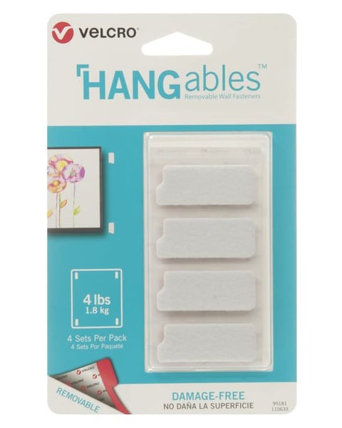 Velcro Hangables Removable Wall Fasteners, Strips 4-Count,