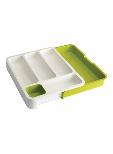 Drawer Store Expandable Tray White/Green 39.1x30.5x12.4cm