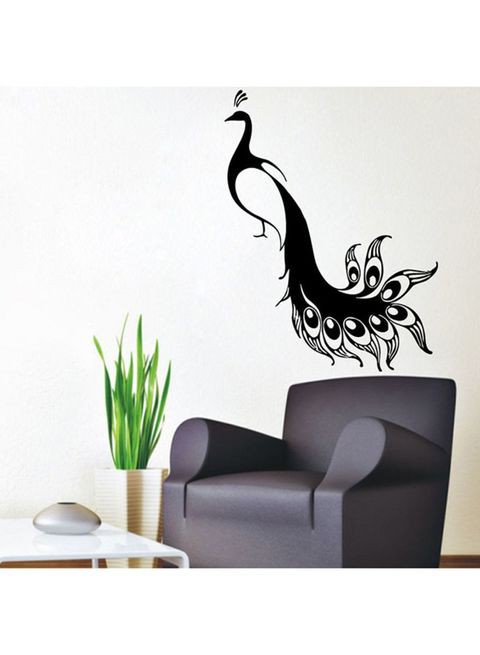 Spoil Your Wall Peacock Wall Paper Black