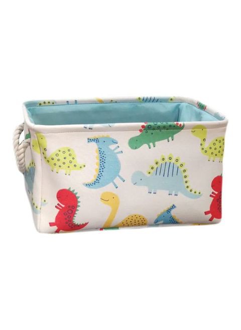 MissTiara Dinosaur Printed Storage Basket White/Green/Red 40x28x22centimeter