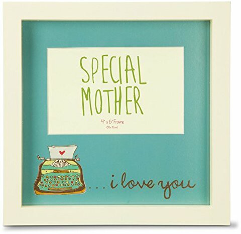 Pavilion Gift Company 54022 Special Mother I Love You Teal Type Writer Shadow Box/Picture Frame, 4&quot; X 6&quot;, Blue