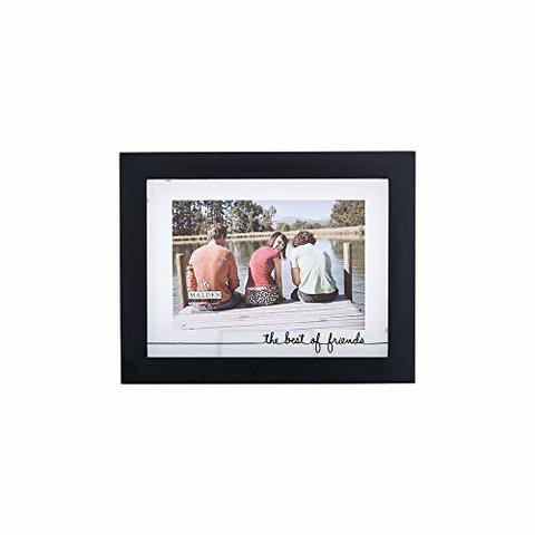 Malden International Designs Rustic Woods Silkscreened Glass Floater &quot;The Best Of Friends&quot; Matted Picture Frame, 4X6/6X8, Black