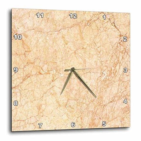 3Drose Dpp_112129_1 Crema Valencia Marble Print-Wall Clock, 10 By 10-Inch