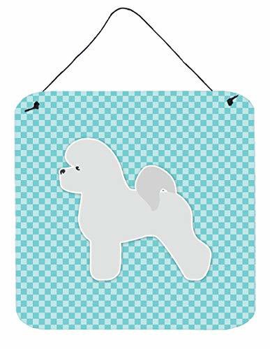 Caroline&#39;s Treasures Bb3745Ds66 Bichon Frise Checkerboard Blue Wall Or Door Hanging Prints, 6X6, Multicolor