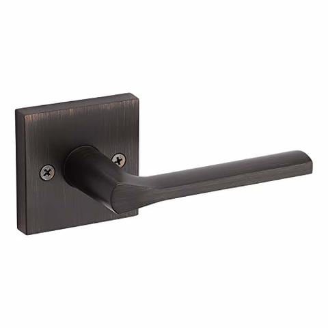 Kwikset 91570-021 Lisbon Single Dummy Door Handle Lever With Modern Contemporary Slim Square Design For Pantry Or For Half-Dummy Applications In Venet