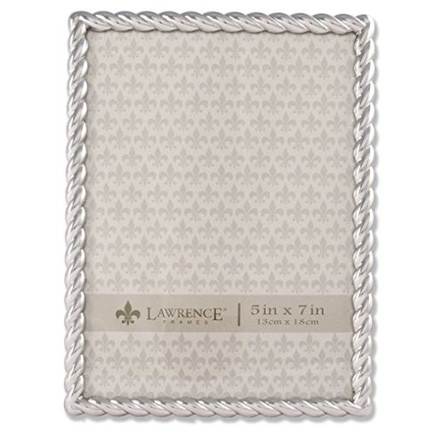 Lawrence Frames 710057 Silver Metal Rope Picture Frame, 5 By 7-Inch