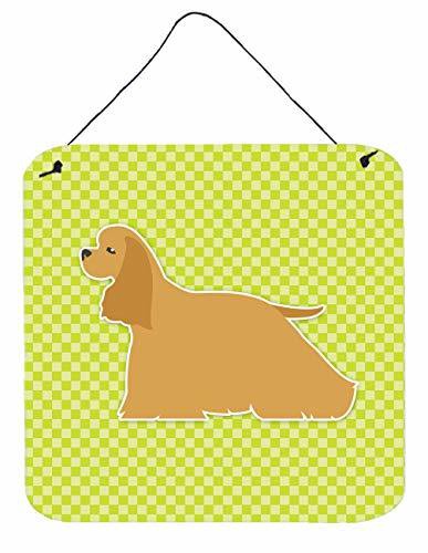 Caroline&#39;s Treasures Bb3786Ds66 Cocker Spaniel Checkerboard Green Wall Or Door Hanging Prints, 6X6, Multicolor