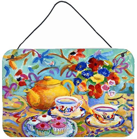 Caroline&#39;s Treasures Hwh0011Ds812 Teal Tea By Wendy Hoile Wall Or Door Hanging Prints, 8X12, Multicolor