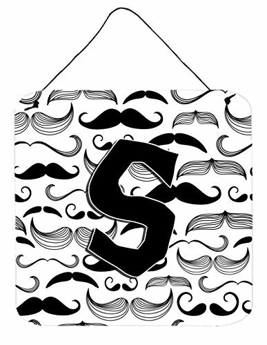 Caroline&#39;s Treasures Cj2009-Sds66 Letter S Moustache Initial Wall Or Door Hanging Prints, 6X6, Multicolor