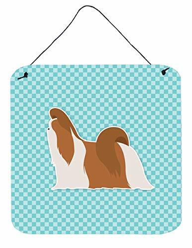 Caroline&#39;s Treasures Bb3746Ds66 Shih Tzu Checkerboard Blue Wall Or Door Hanging Prints, 6X6, Multicolor