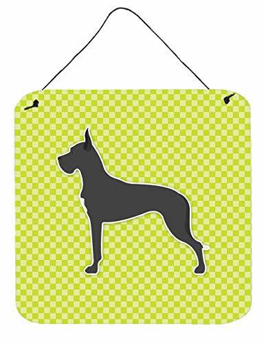 Caroline&#39;s Treasures Bb3875Ds66 Great Dane Checkerboard Green Wall Or Door Hanging Prints, 6X6, Multicolor