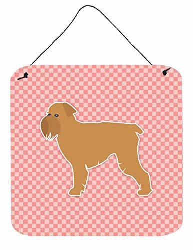 Caroline&#39;s Treasures Bb3640Ds66 Brussels Griffon Checkerboard Pink Wall Or Door Hanging Prints, 6X6, Multicolor