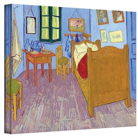 Artwall The Bedroom By Vincent Van Gogh Gallery Wrapped Canvas, 14 By 18-Inch