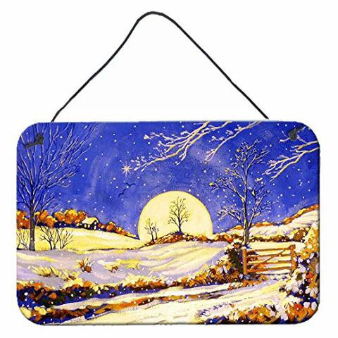 Caroline&#39;s Treasures Ara0139Ds812 Winter Moonrise By Roy Avis Wall Or Door Hanging Prints, 8X12, Multicolor