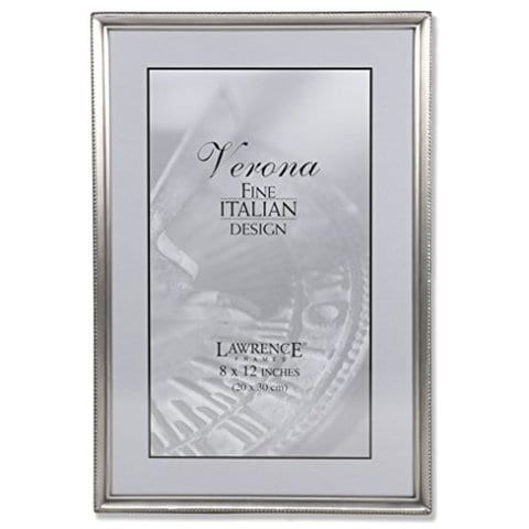 Lawrence Frames Antique Pewter 8 By 12-Inch Picture Frame, Bead Border Design