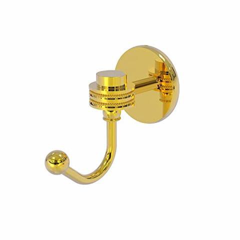 Allied Brass 7120D-Pb Satellite Orbit One Dotted Accents Robe Hook, Polished Brass