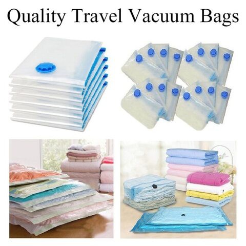 Lavish Vacuum Bag Clothes Hand Compressed Saving Space Seal Packet Clothing Compression Organizer For Home Travel Size 70 X 100 Pack Of 5