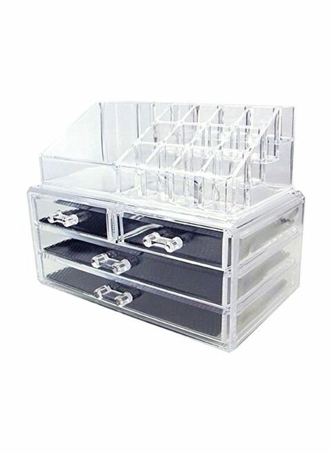 Acrylic Cosmetic Organizer Clear/Black