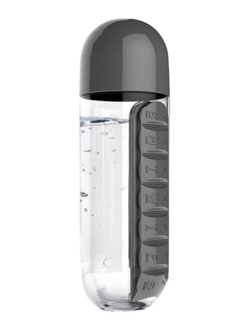 Generic Water Bottle With Daily Pill Box Organizer 600Ml