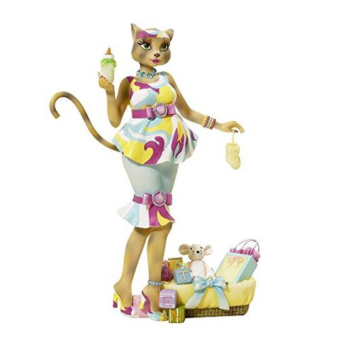 Kurt Adler Alley Cats Resin Katty Diva New Mommy Tablepiece, 8-Inch