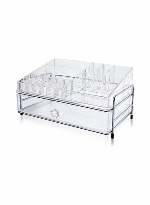 East Lady Acrylic Cosmetic Storage Box Clear 34.3x23x17.5cm